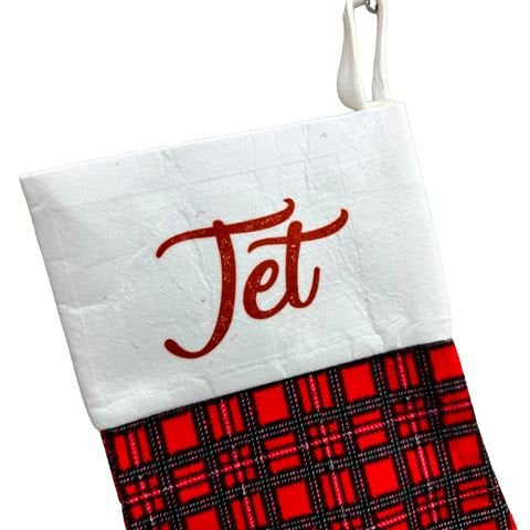 Christmas Pet Stocking Gift Bag Dog Cat Paw Socks Xmas Tree Decorations ANY NAME - 123t Australia | Funny T-Shirts Mugs Novelty Gifts