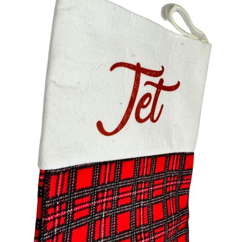 Christmas Pet Stocking Gift Bag Dog Cat Paw Socks Xmas Tree Decorations ANY NAME - 123t Australia | Funny T-Shirts Mugs Novelty Gifts