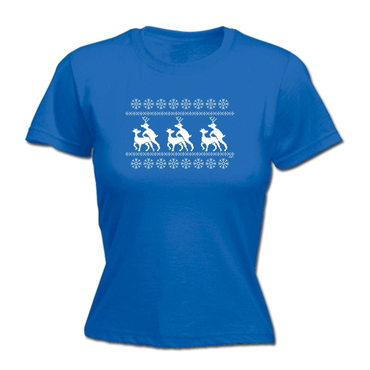 Christmas Reindeer Humping Jumper - Funny Novelty Womens T-Shirt T Shirt Tshirt - 123t Australia | Funny T-Shirts Mugs Novelty Gifts