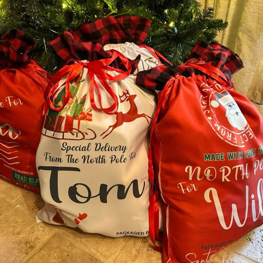 Christmas Santa Sacks Personalised XMAS Large Jumbo Sack Gifts Stocking Bag - 123t Australia | Funny T-Shirts Mugs Novelty Gifts
