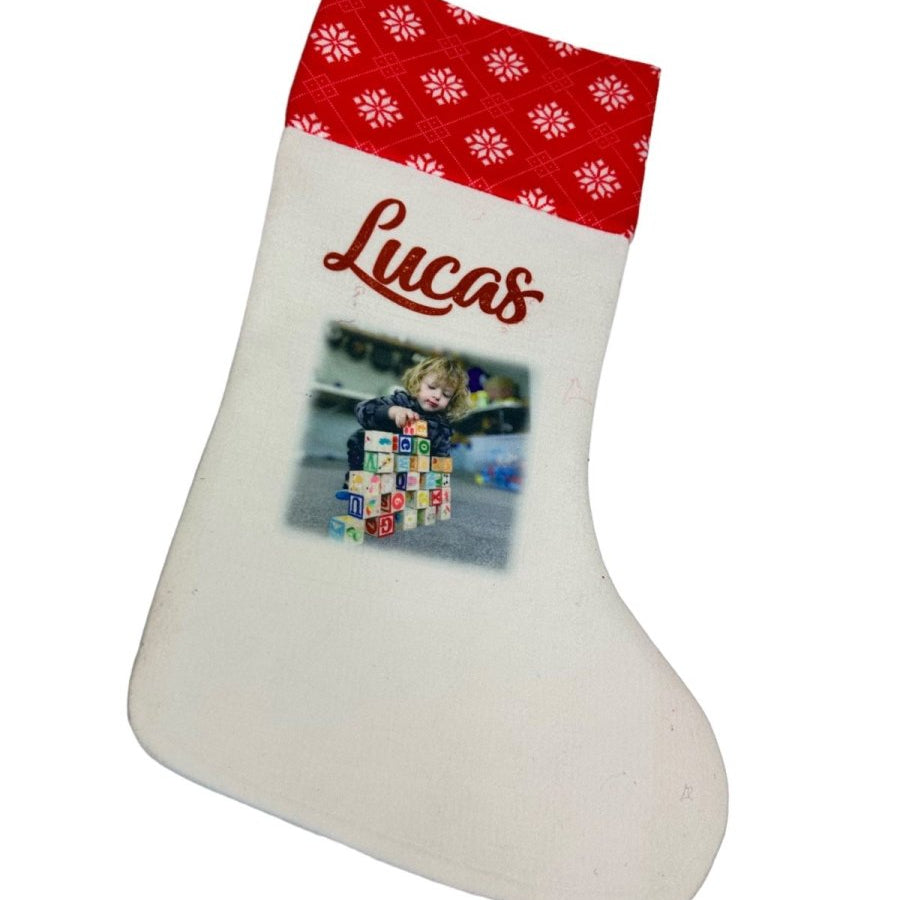 Christmas Stocking Personalised Xmas Text Image Tree Gifts Bag Gifts Stockings - 123t Australia | Funny T-Shirts Mugs Novelty Gifts