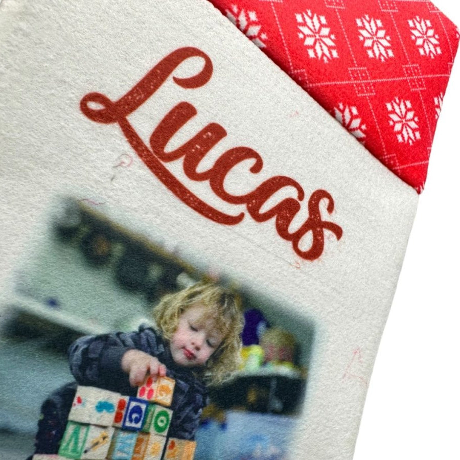 Christmas Stocking Personalised Xmas Text Image Tree Gifts Bag Gifts Stockings - 123t Australia | Funny T-Shirts Mugs Novelty Gifts