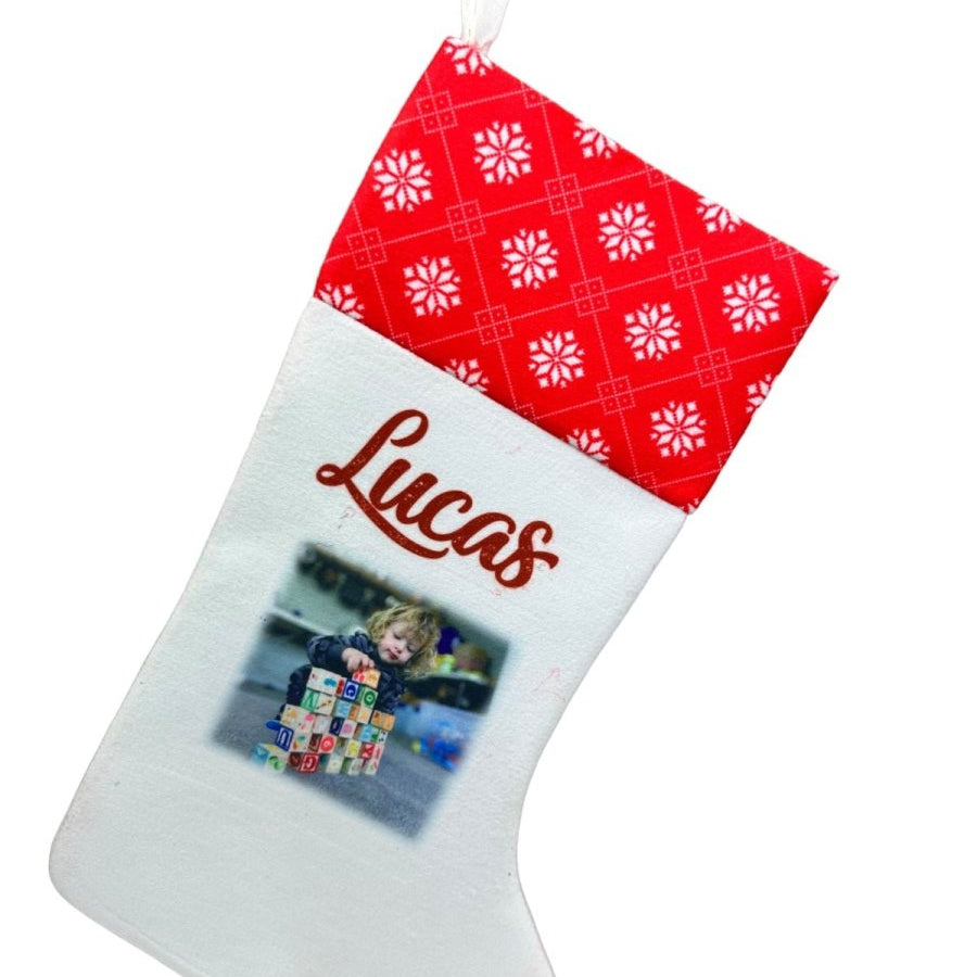 Christmas Stocking Personalised Xmas Text Image Tree Gifts Bag Gifts Stockings - 123t Australia | Funny T-Shirts Mugs Novelty Gifts