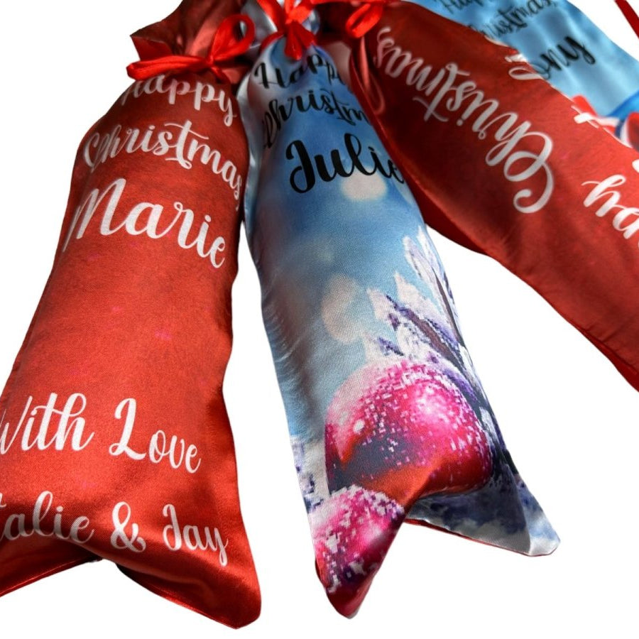 Christmas Wine Bottle Bag - Personalised Santa Claus Cover Xmas Decor Gift Bags - 123t Australia | Funny T-Shirts Mugs Novelty Gifts