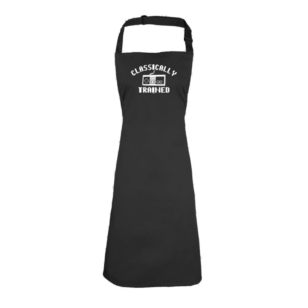 Classicly Trained Gamer Gaming - Funny Novelty Kitchen Adult Apron - 123t Australia | Funny T-Shirts Mugs Novelty Gifts