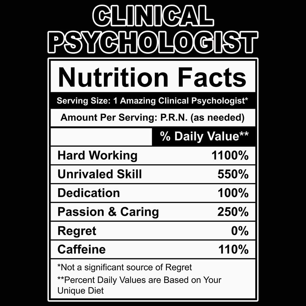 Clinical Psychologist Nutrition Facts - Mens Funny T-Shirt Tshirts - 123t Australia | Funny T-Shirts Mugs Novelty Gifts