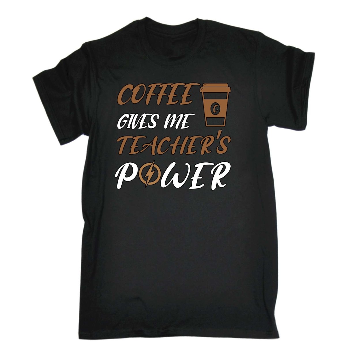 Coffee Gives Me Teacher Power - Mens Funny T-Shirt Tshirts Tee Shirt - 123t Australia | Funny T-Shirts Mugs Novelty Gifts