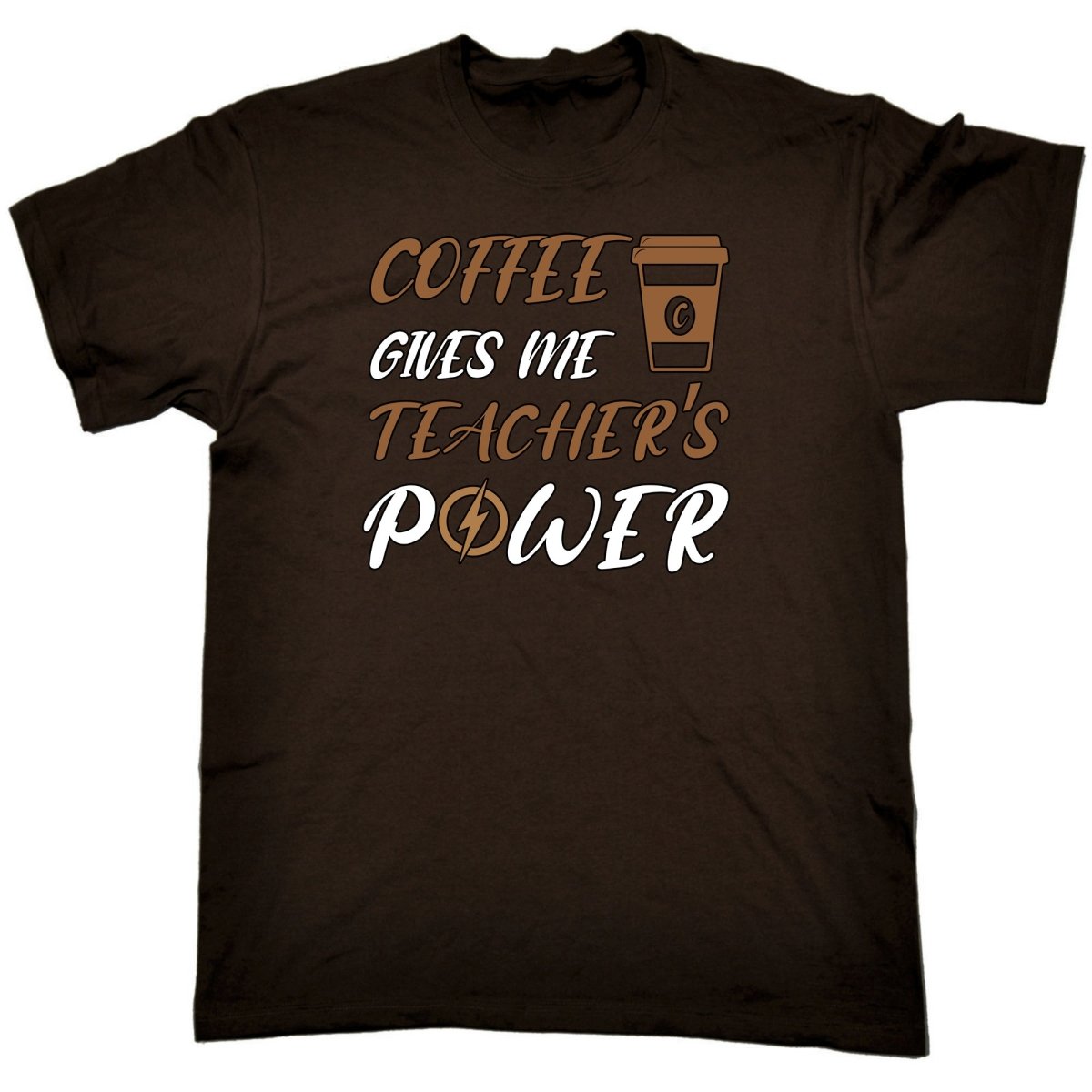 Coffee Gives Me Teacher Power - Mens Funny T-Shirt Tshirts Tee Shirt - 123t Australia | Funny T-Shirts Mugs Novelty Gifts