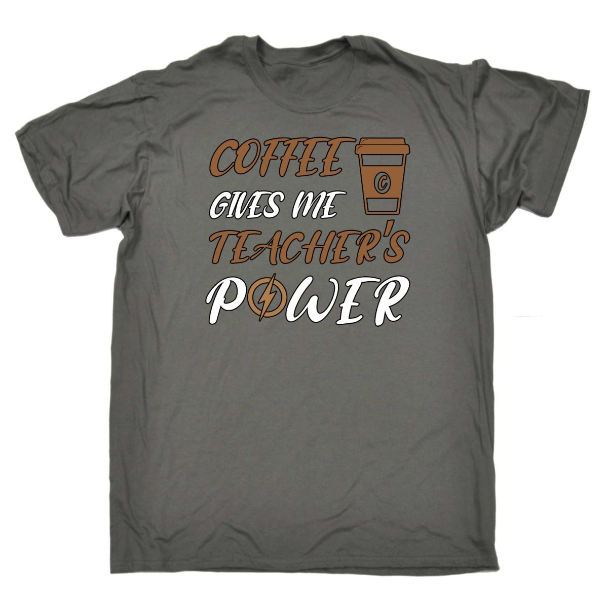 Coffee Gives Me Teacher Power - Mens Funny T-Shirt Tshirts Tee Shirt - 123t Australia | Funny T-Shirts Mugs Novelty Gifts