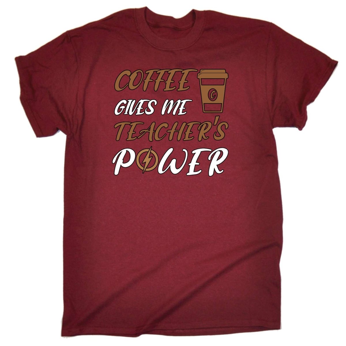 Coffee Gives Me Teacher Power - Mens Funny T-Shirt Tshirts Tee Shirt - 123t Australia | Funny T-Shirts Mugs Novelty Gifts