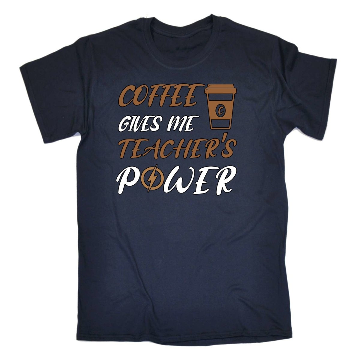 Coffee Gives Me Teacher Power - Mens Funny T-Shirt Tshirts Tee Shirt - 123t Australia | Funny T-Shirts Mugs Novelty Gifts