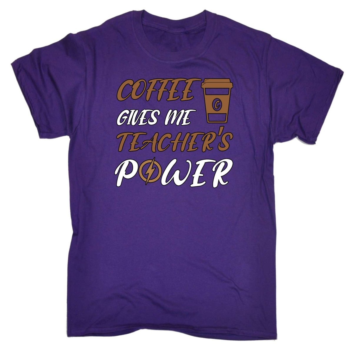 Coffee Gives Me Teacher Power - Mens Funny T-Shirt Tshirts Tee Shirt - 123t Australia | Funny T-Shirts Mugs Novelty Gifts