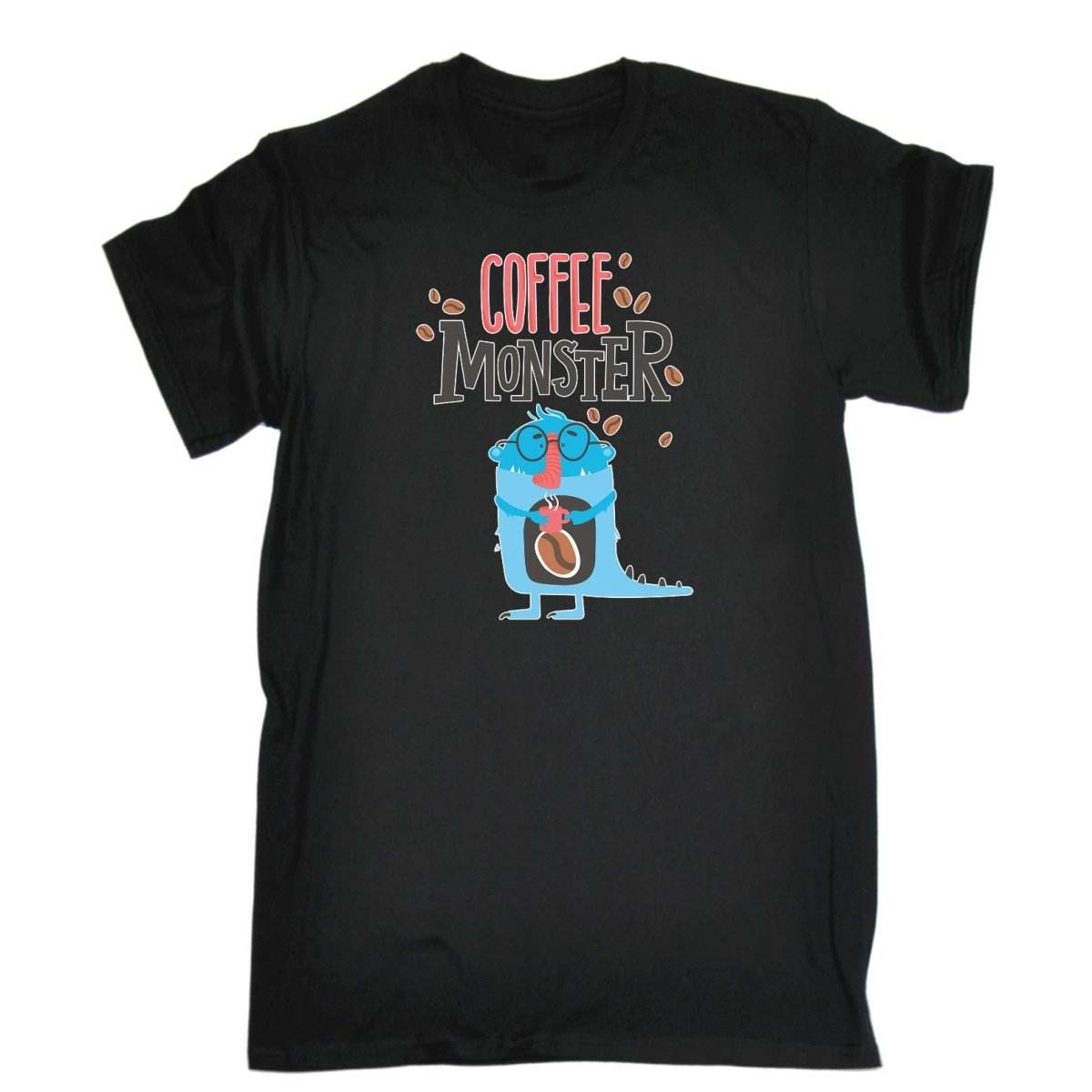 Coffee Monster - Mens Funny T-Shirt Tshirts Tee Shirt - 123t Australia | Funny T-Shirts Mugs Novelty Gifts