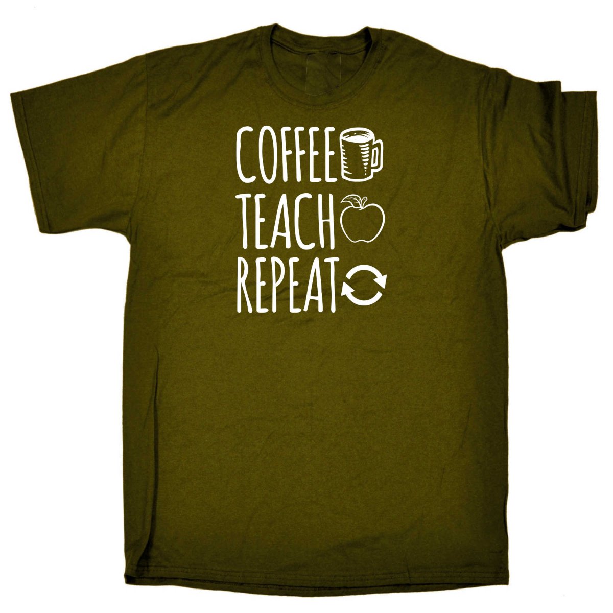 Coffee Teach Repeat Teacher - Mens Funny T-Shirt Tshirts - 123t Australia | Funny T-Shirts Mugs Novelty Gifts