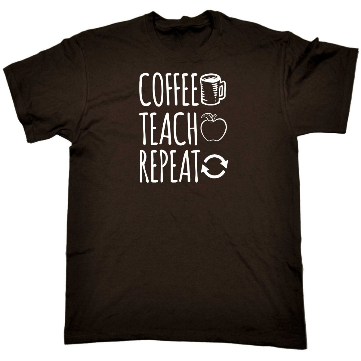 Coffee Teach Repeat Teacher - Mens Funny T-Shirt Tshirts - 123t Australia | Funny T-Shirts Mugs Novelty Gifts