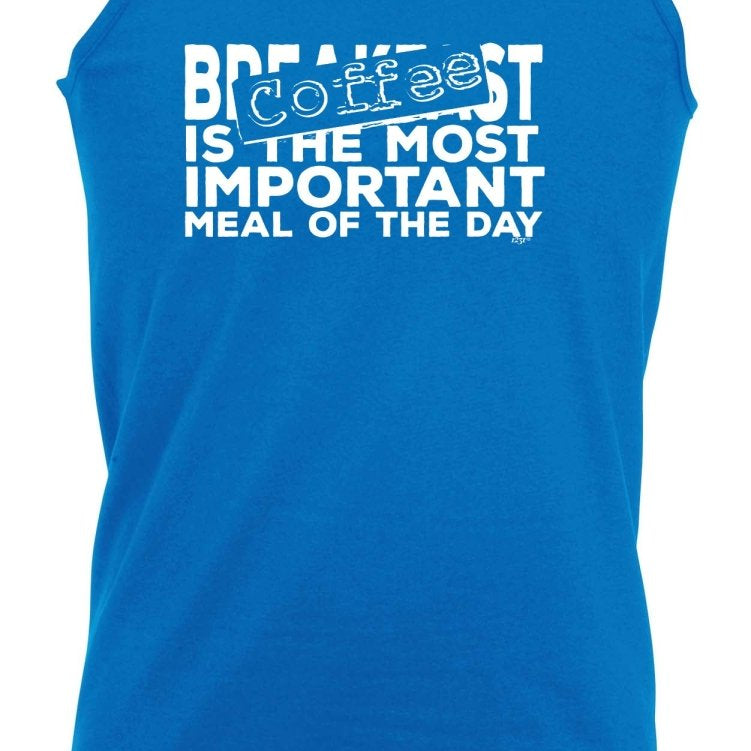 Coffee The Most Important Meal Of The Day - Funny Novelty Vest Singlet Unisex Tank Top - 123t Australia | Funny T-Shirts Mugs Novelty Gifts