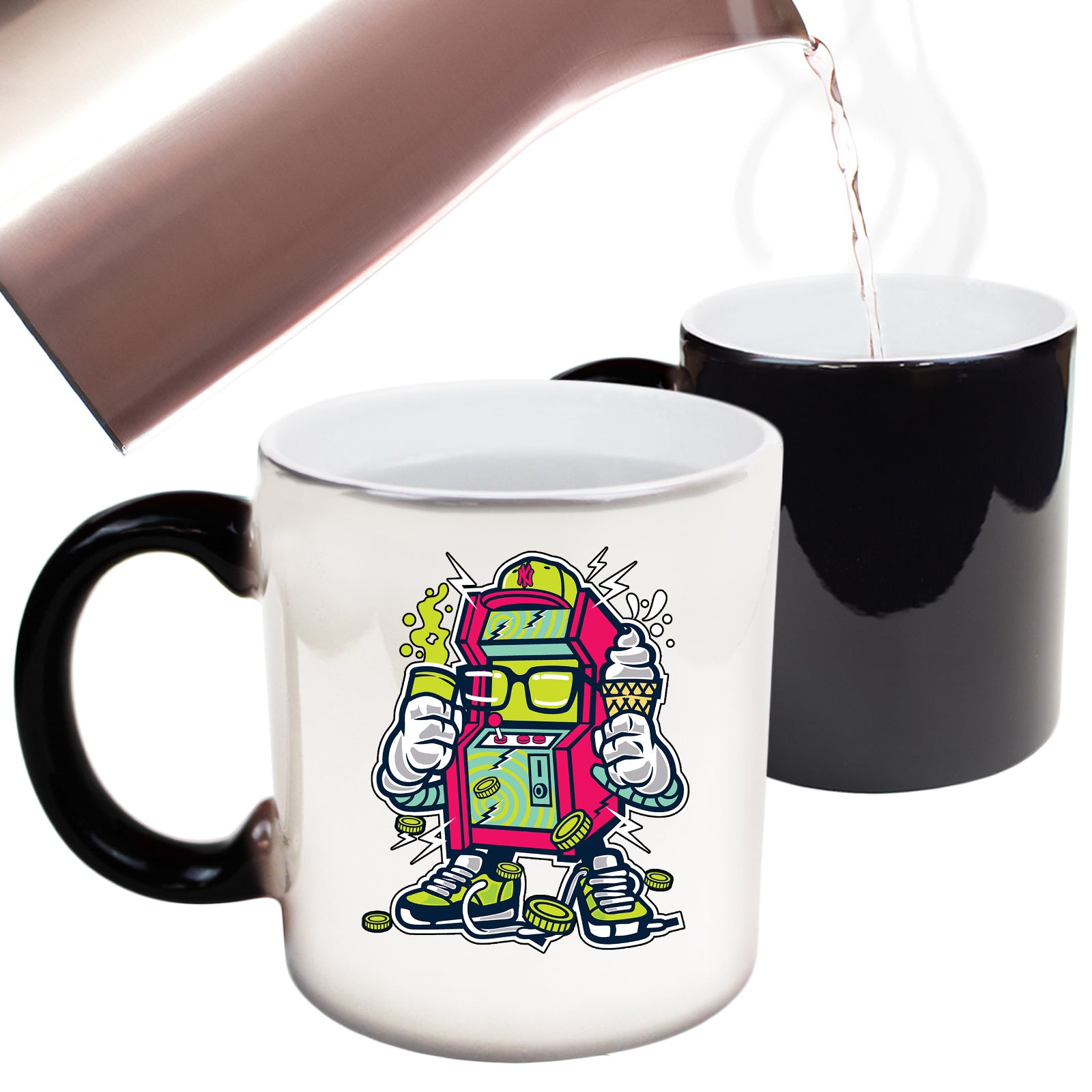 Game Machine Arcade Robot Retro - Funny Colour Changing Mug