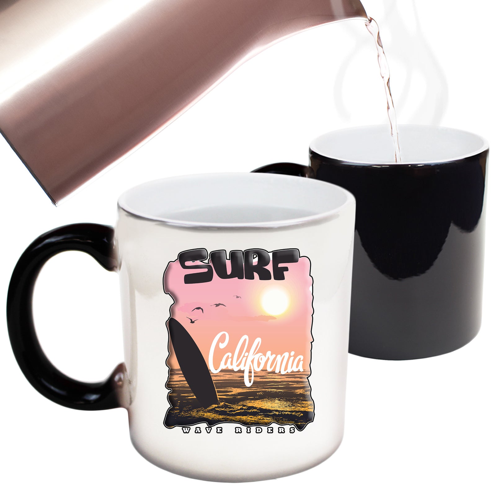 Surf California Wave Rider Surfing - Funny Colour Changing Mug