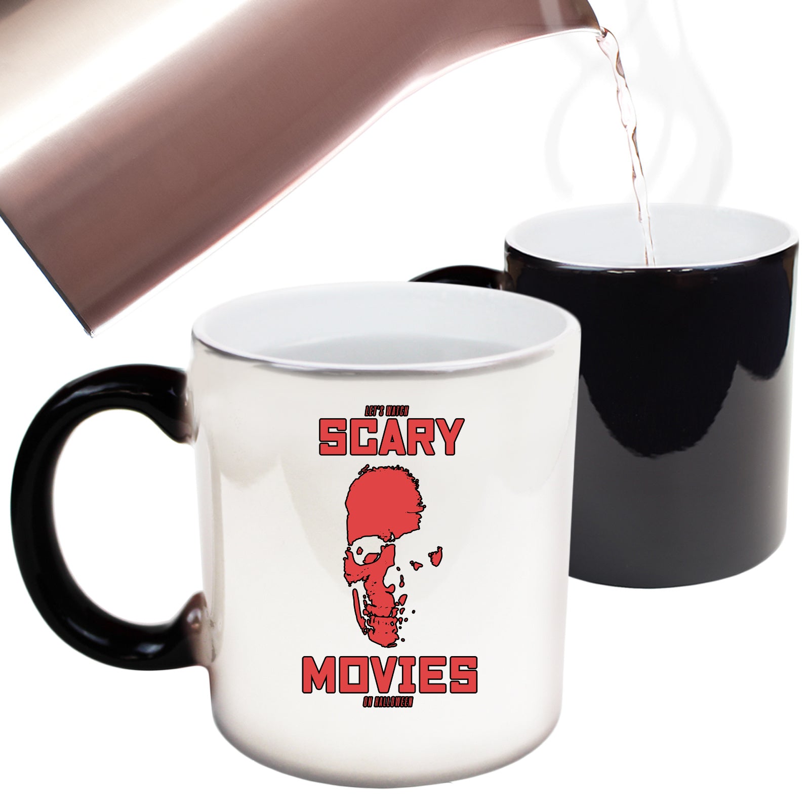 Lets Watch Scary Movies On Halloween - Funny Colour Changing Mug