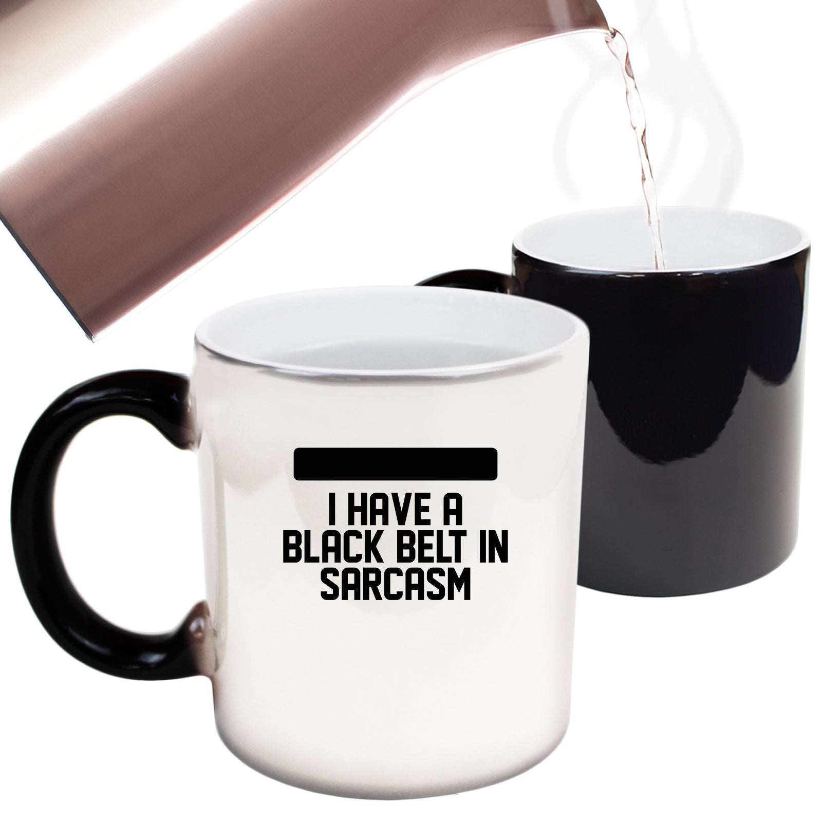 Proceed With Caution Black Belt In Sarcasm - Funny Colour Changing Mug