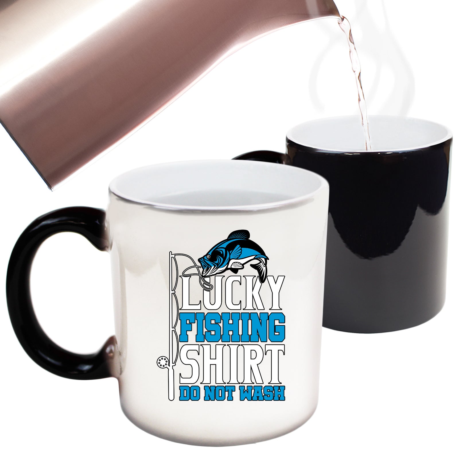 Lucky Fishing Shirt Do Not Wash Fish Angling - Funny Colour Changing Mug
