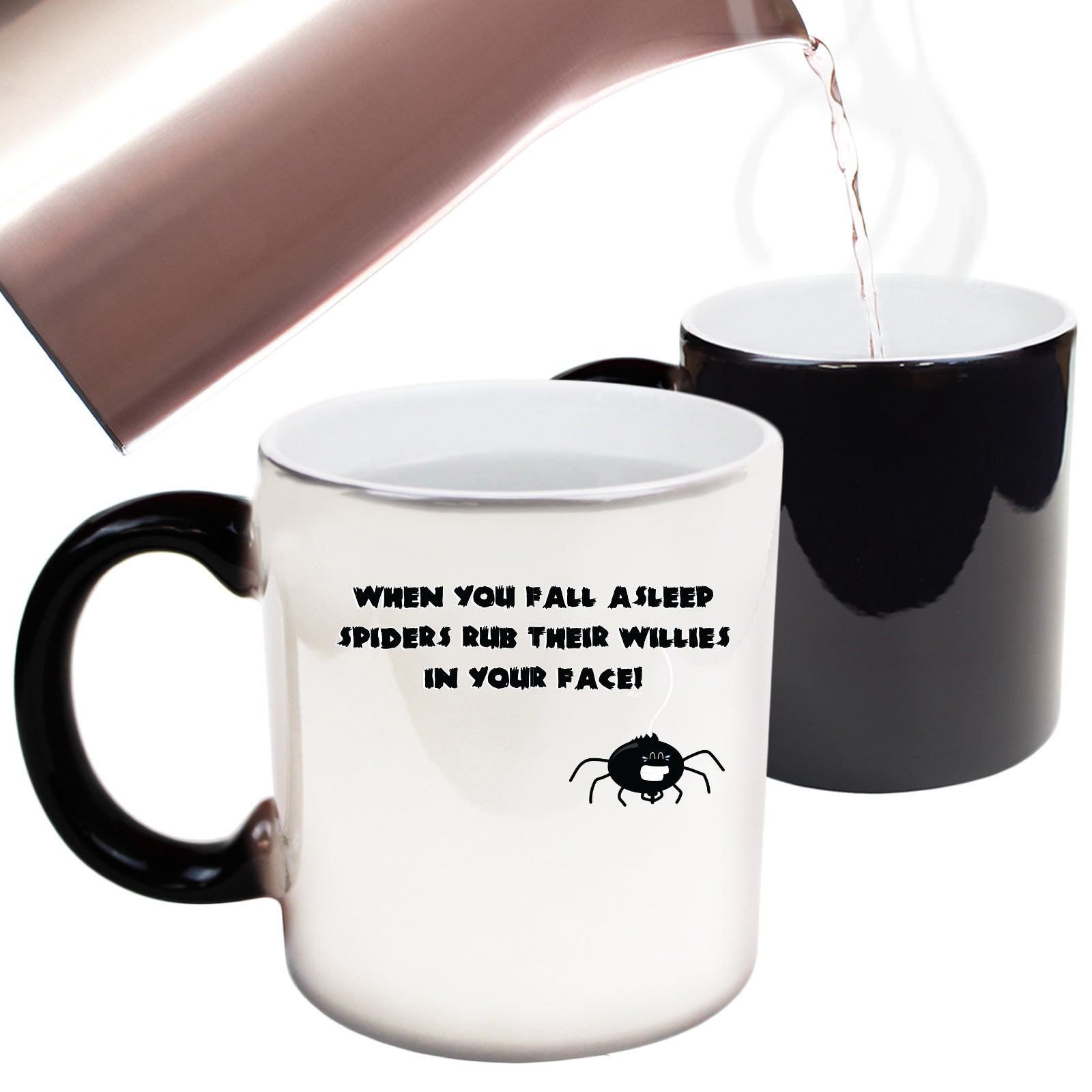When You Fall Asleep Spiders Rub Their Willies On Your Face - Funny Colour Changing Mug