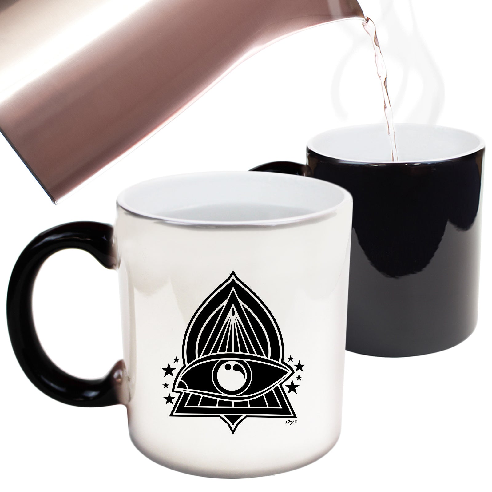 Festival Triangle Eye White - Funny Colour Changing Mug Cup