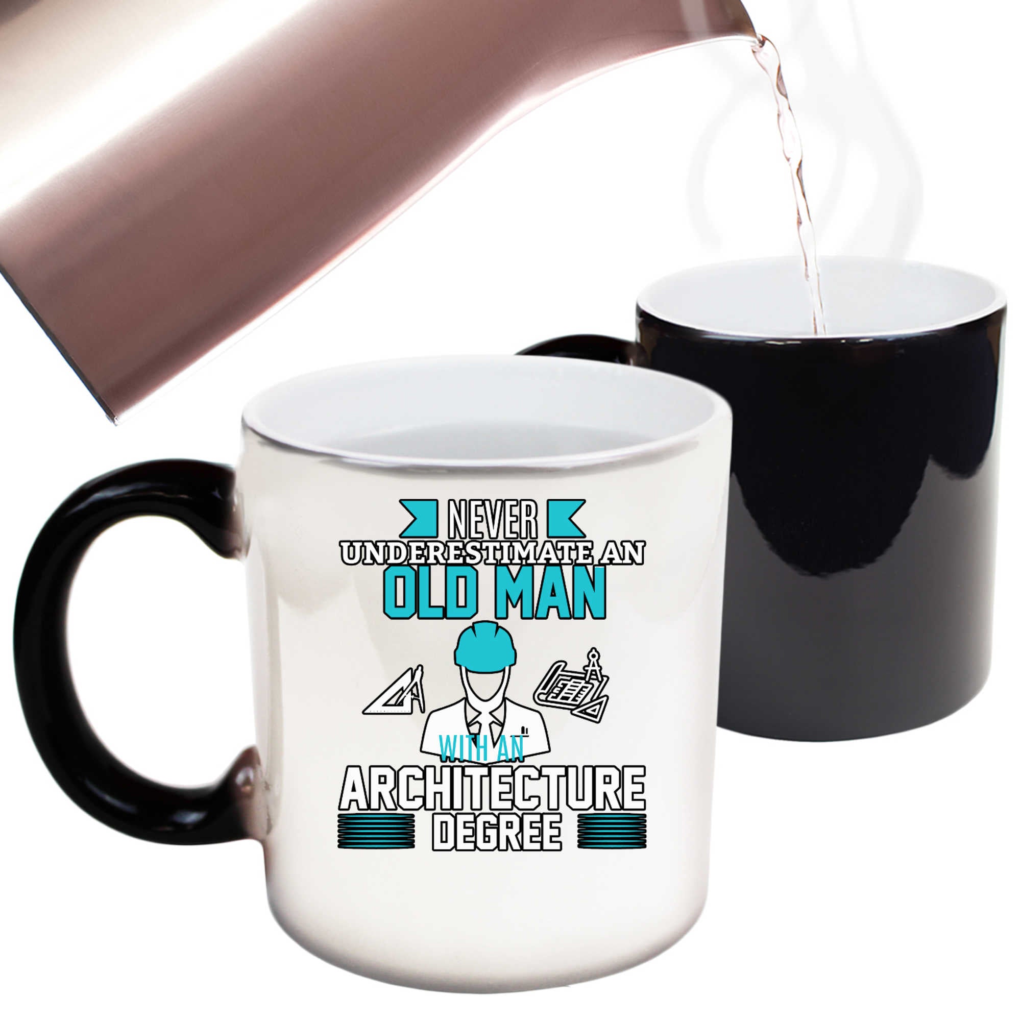 Never Underestimate Old Man Architecture Degree Architect - Funny Colour Changing Mug