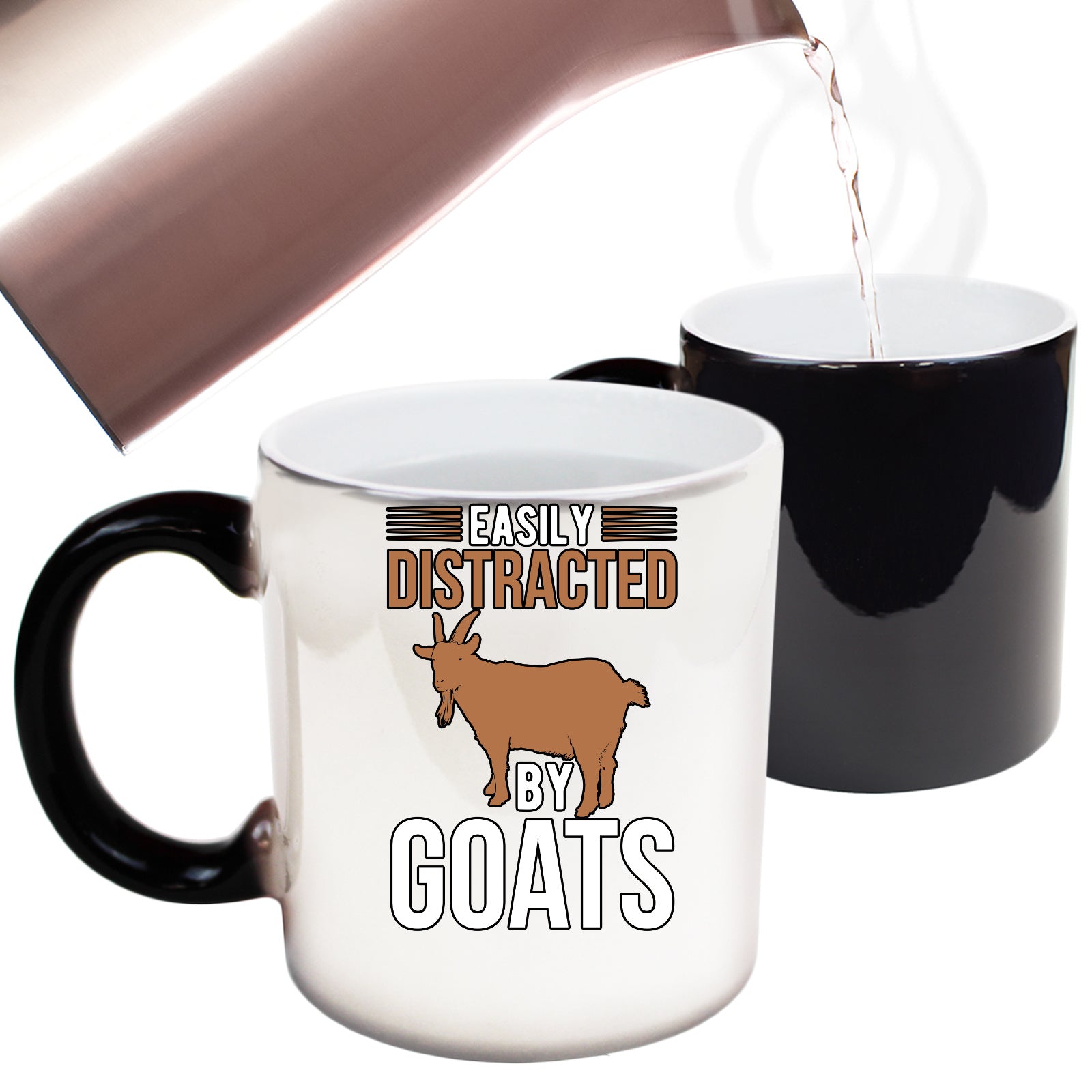 Goats Easily Distracted By Goats - Funny Colour Changing Mug