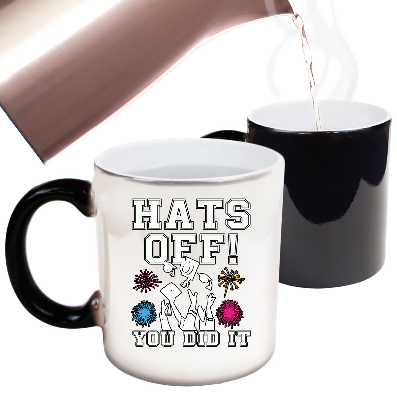 Hats Off You Did It Graduation University College - Funny Colour Changing Mug