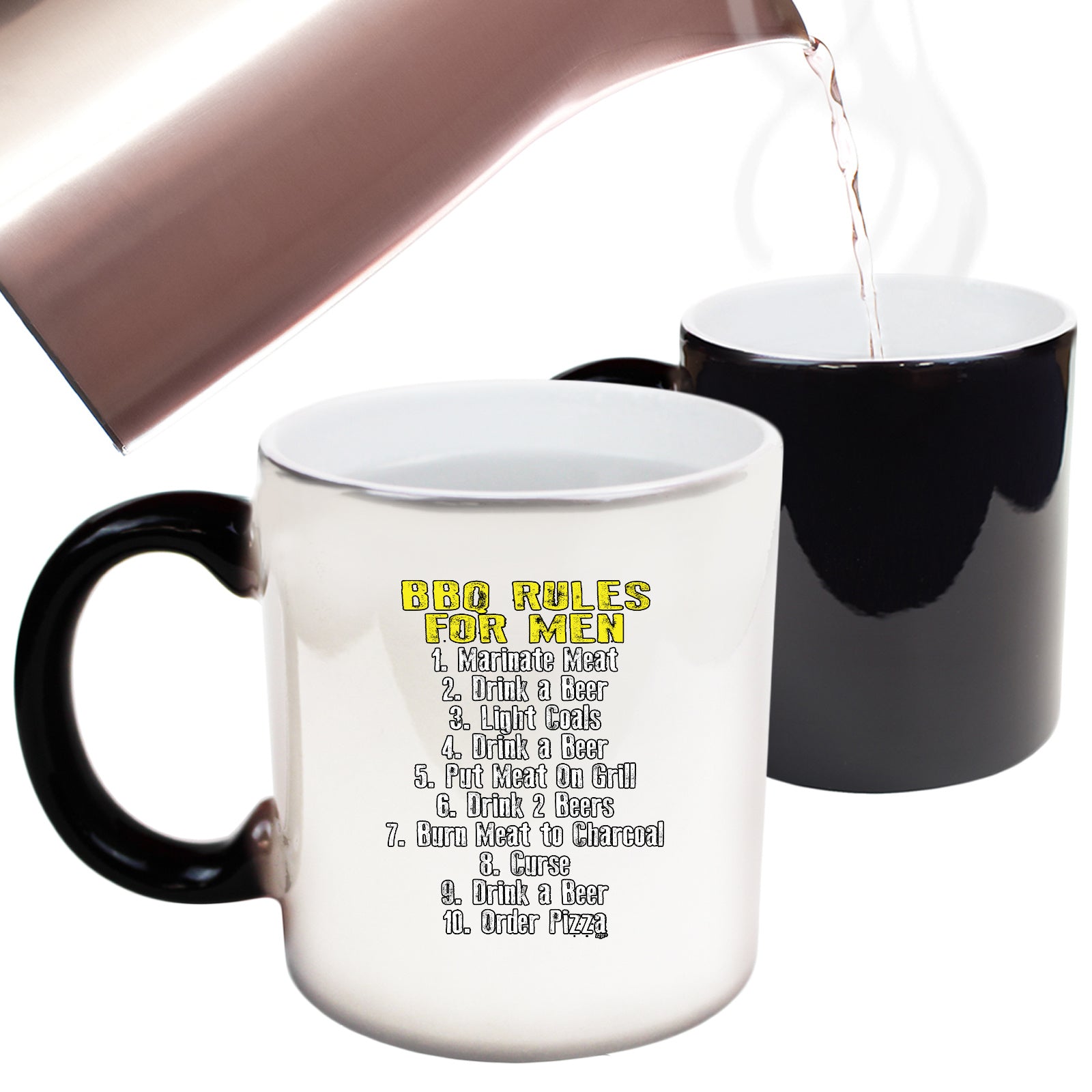 Bbq Barbeque Rules For Men - Funny Colour Changing Mug Cup