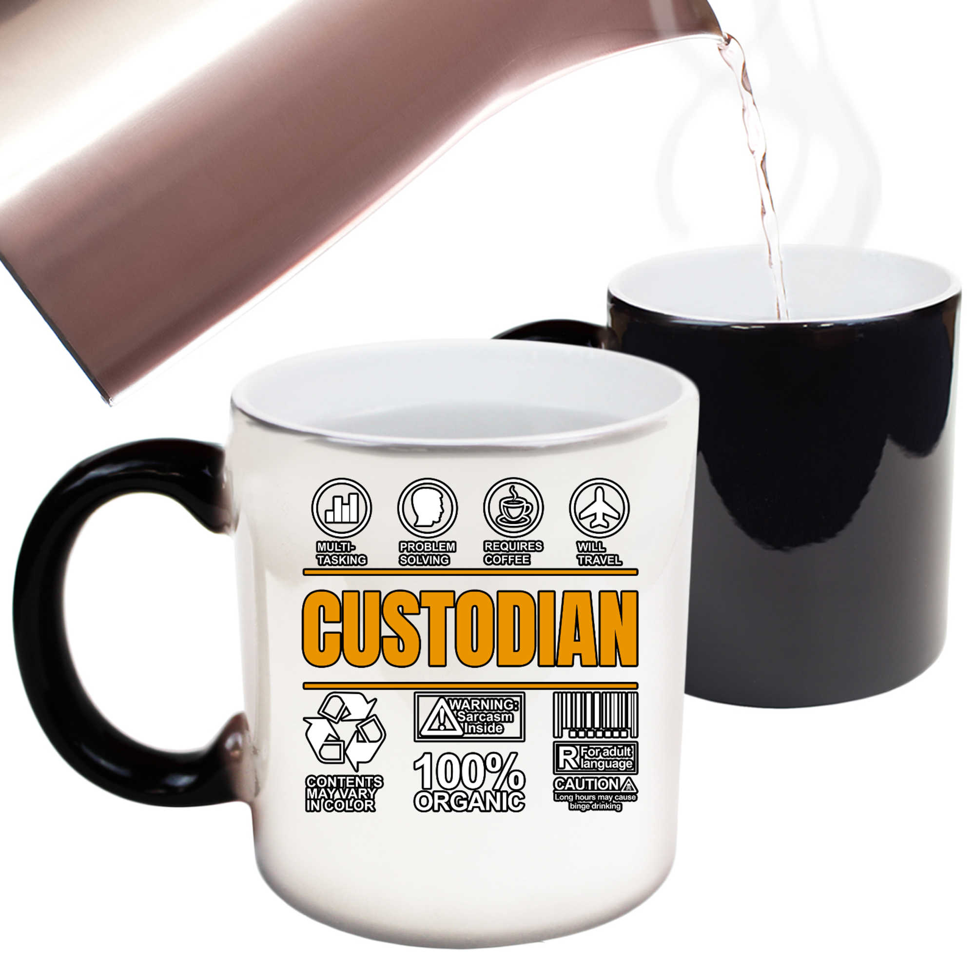 Custodian Sarcastic Humour - Funny Colour Changing Mug