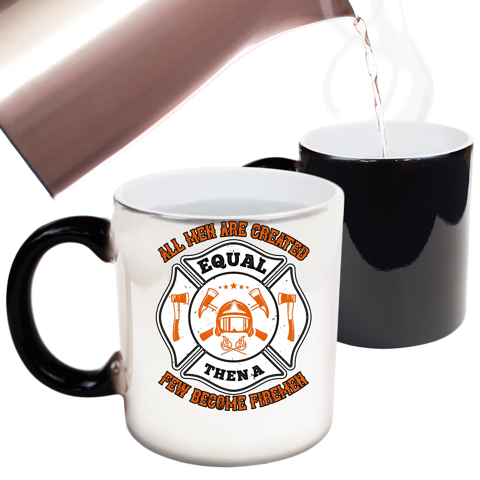 V1 Firemen All Men Are Created Equal Then A Few Become Firemen - Funny Colour Changing Mug