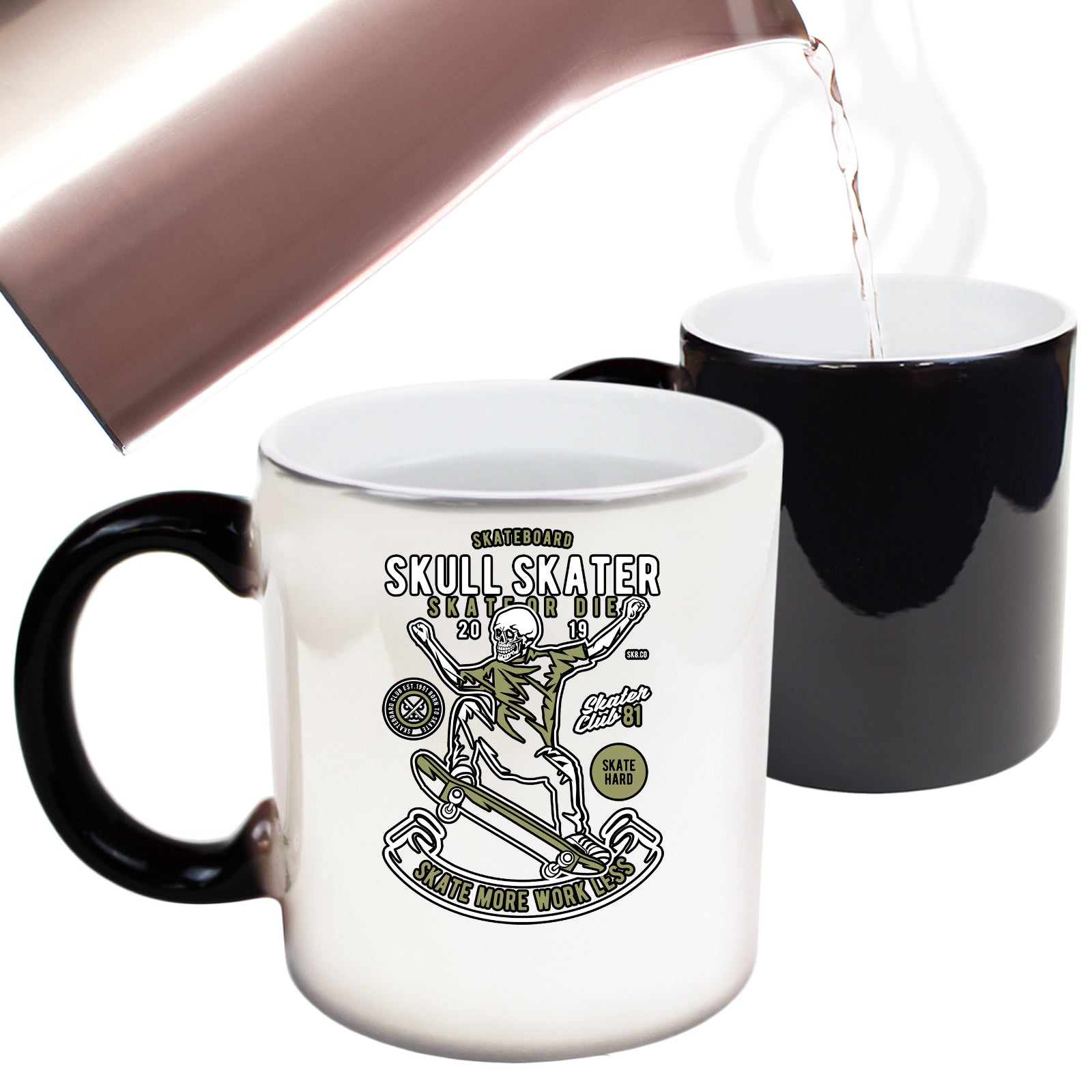 Skull Skater Skateboard - Funny Colour Changing Mug