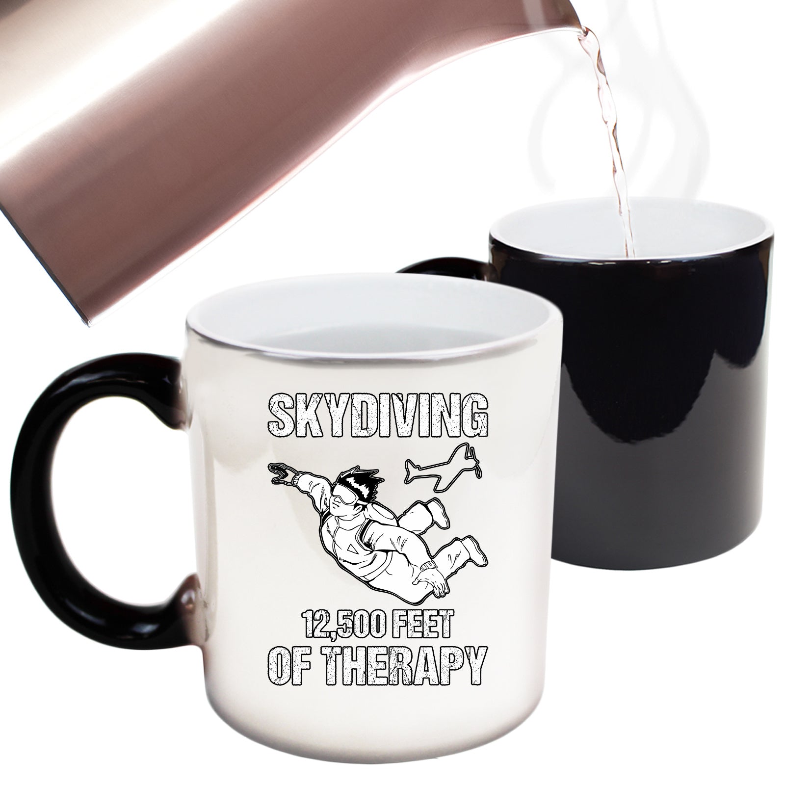 Skydiving 12500 Feet Of Therapy - Funny Colour Changing Mug