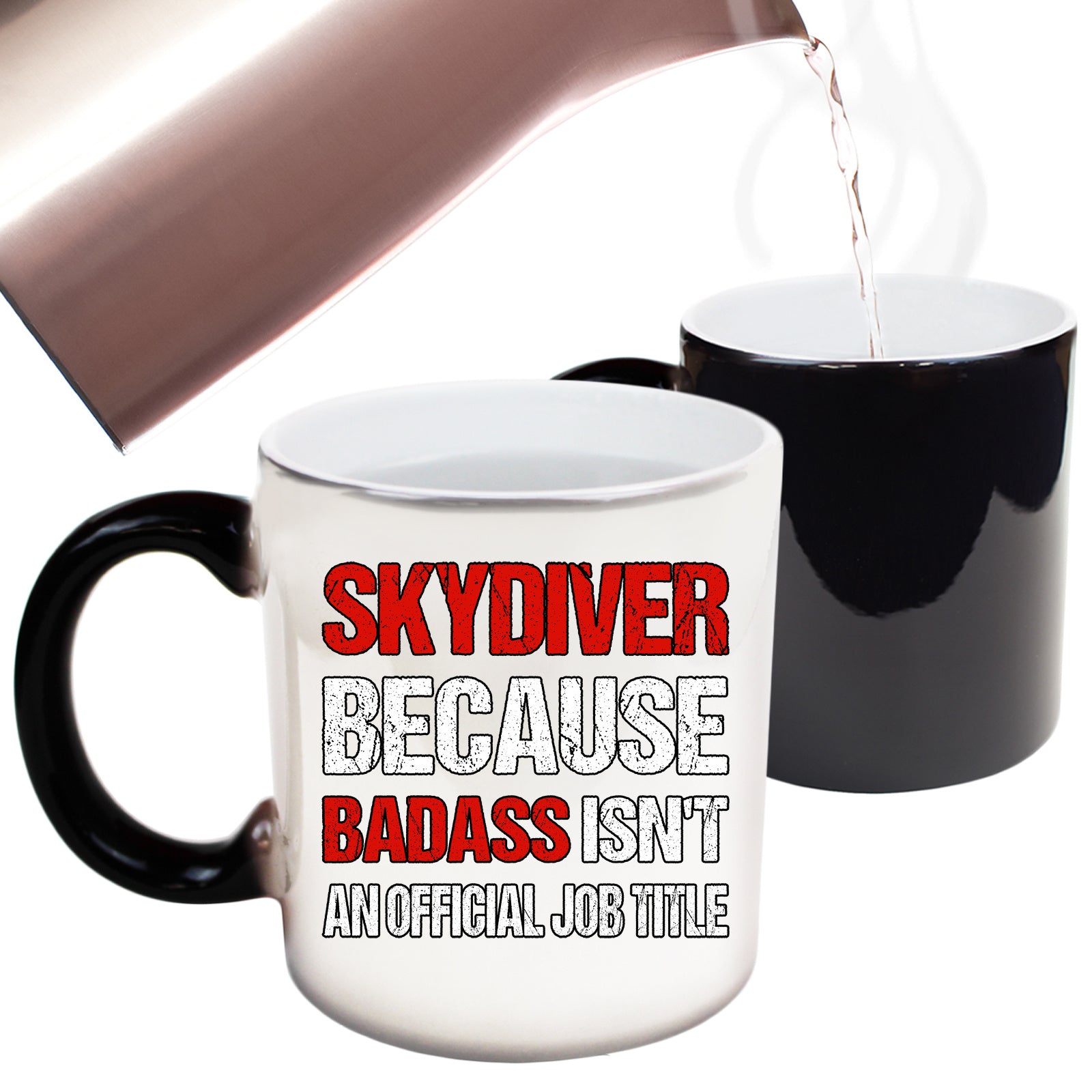 Skydiving Skydiver Because Bass Job Title - Funny Colour Changing Mug