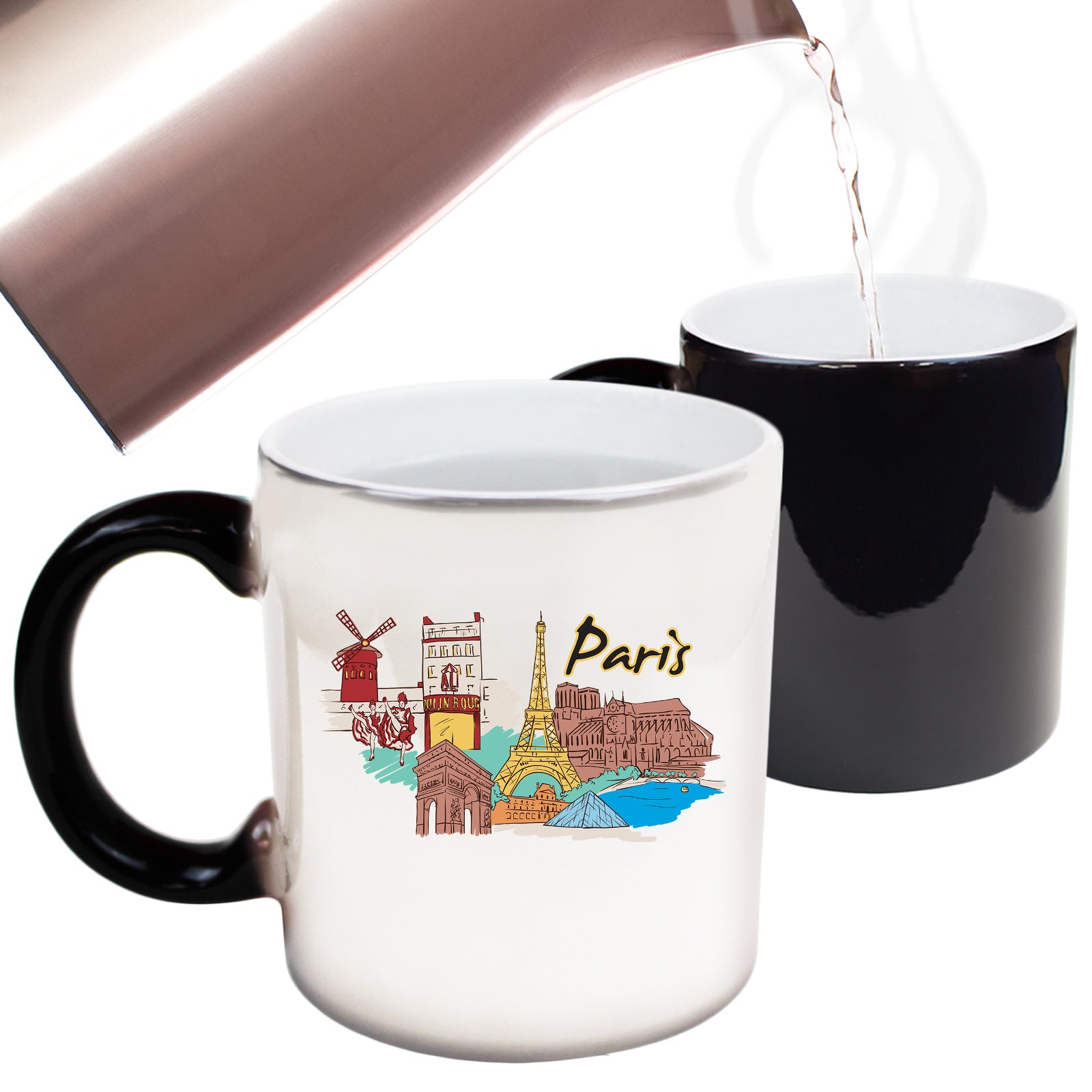 Paris France Country Flag Destination - Funny Colour Changing Mug