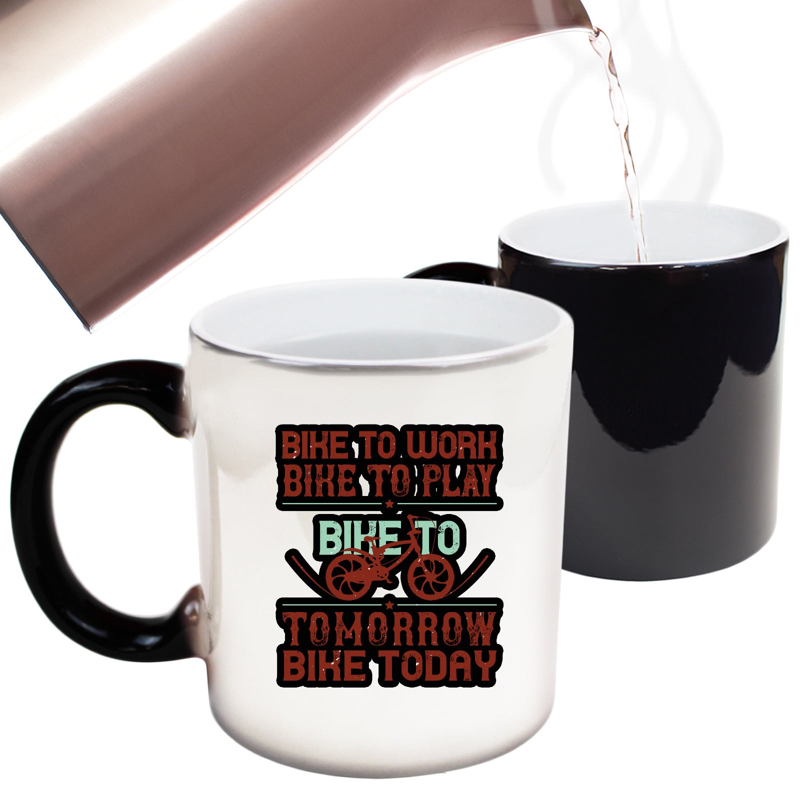 Bike To Work Bike To Play - Funny Colour Changing Mug