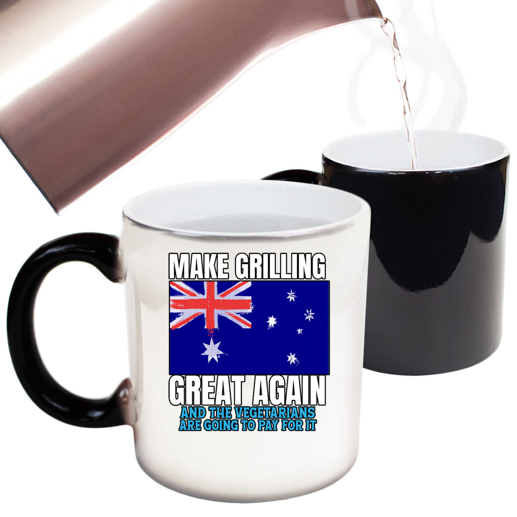Make Grilling Great Again Bbq Joke Australia Flag - Funny Colour Changing Mug