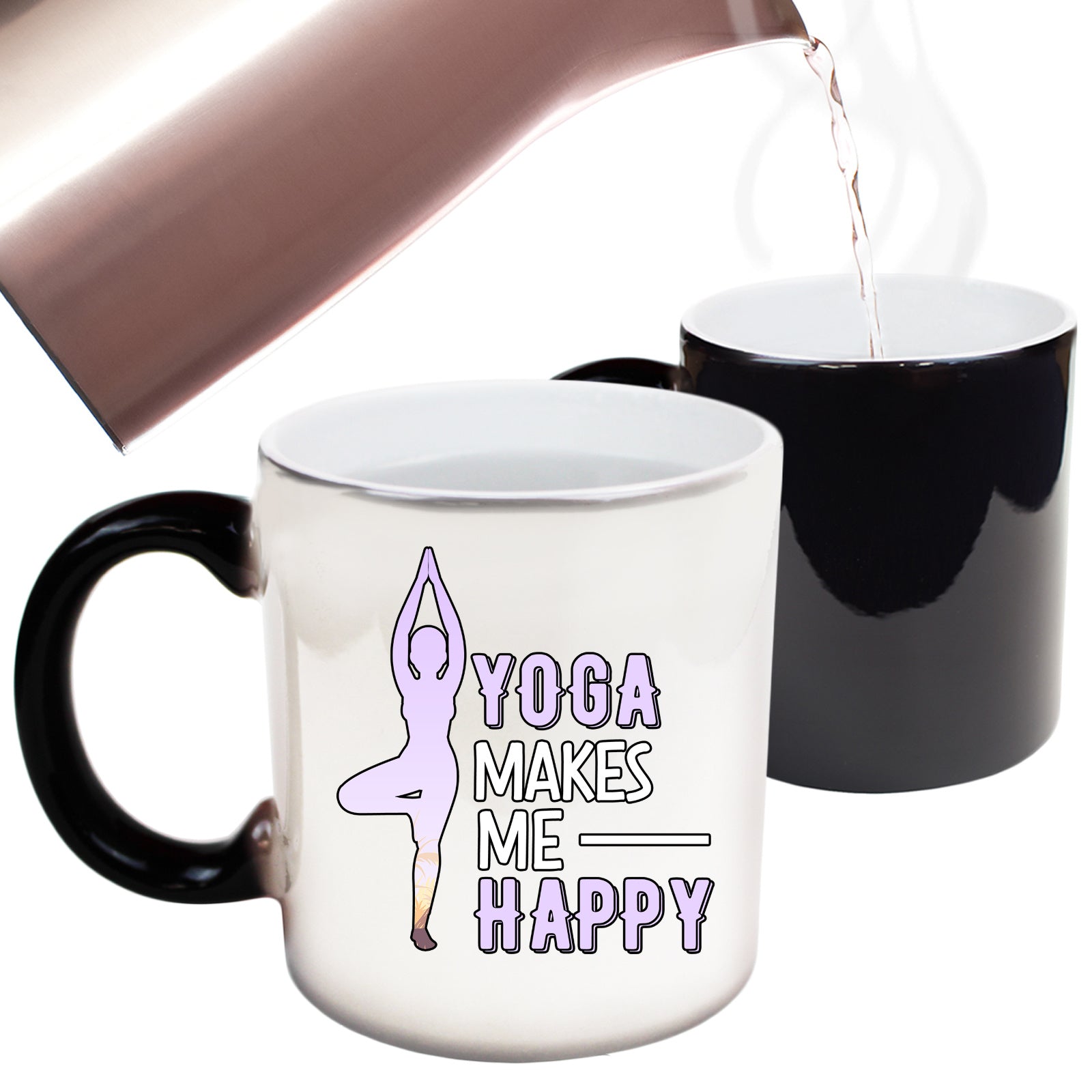 Yoga Makes Me Happy - Funny Colour Changing Mug