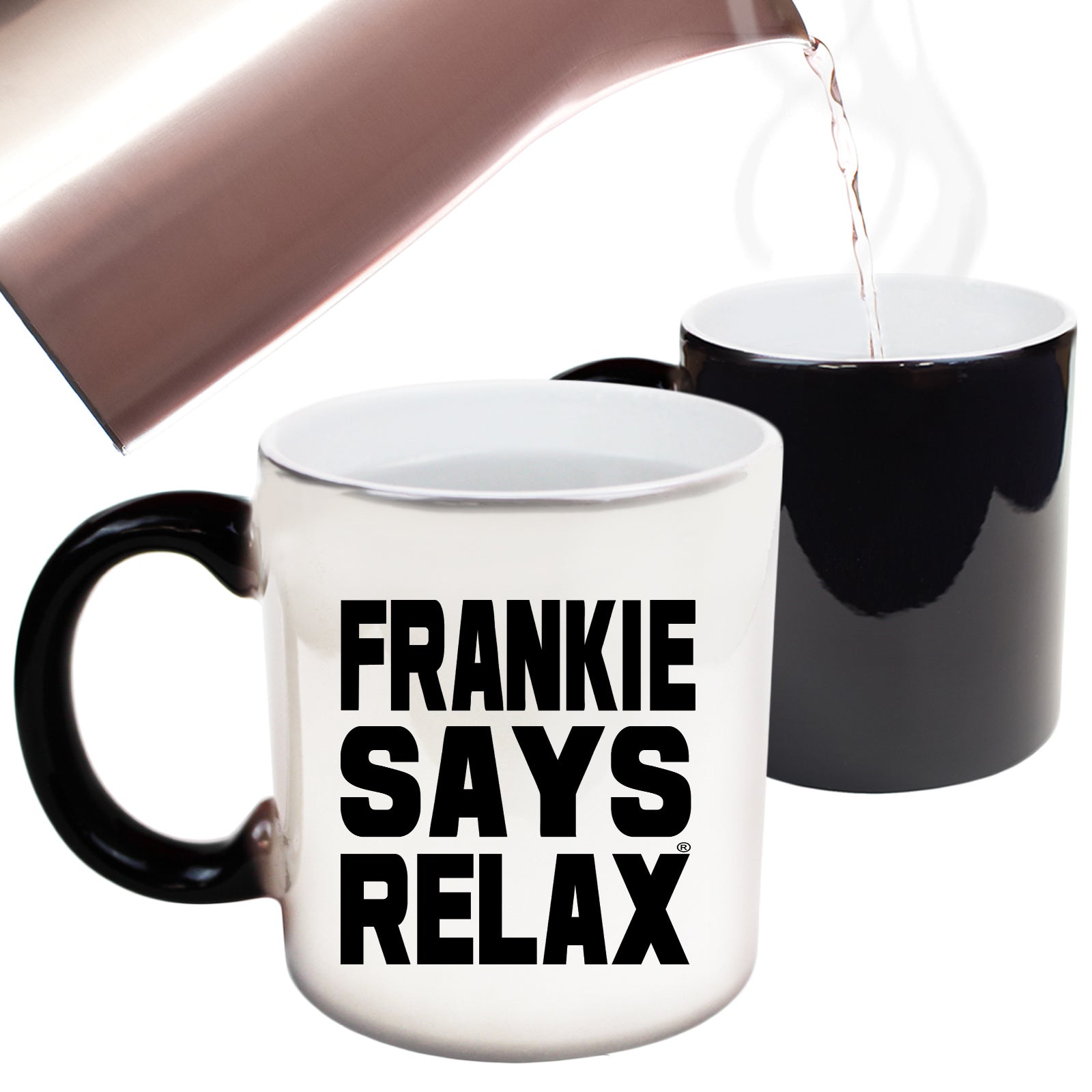 Frankie Says Relax Solid White - Funny Colour Changing Mug Cup