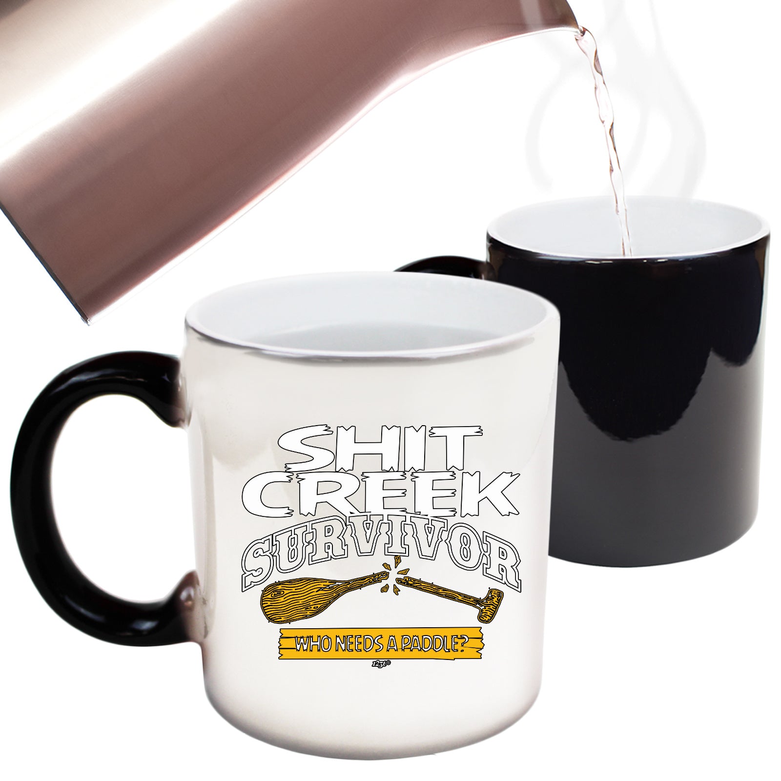 Creek Survivor Who Needs A Paddle - Funny Colour Changing Mug Cup