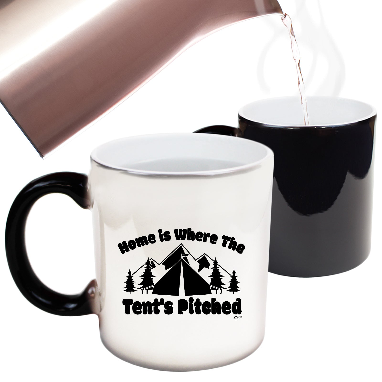 Camping Home Is Where The Tents Pitched - Funny Colour Changing Mug Cup