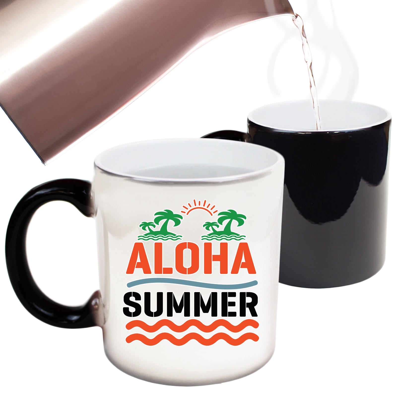 Aloha Summer Surfing Surf - Funny Colour Changing Mug
