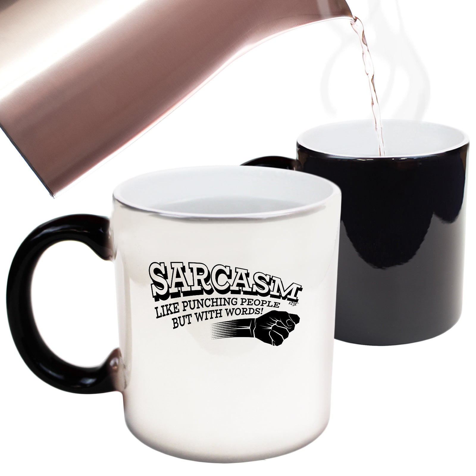 Sarcasm Like Punching People But With Words - Funny Colour Changing Mug