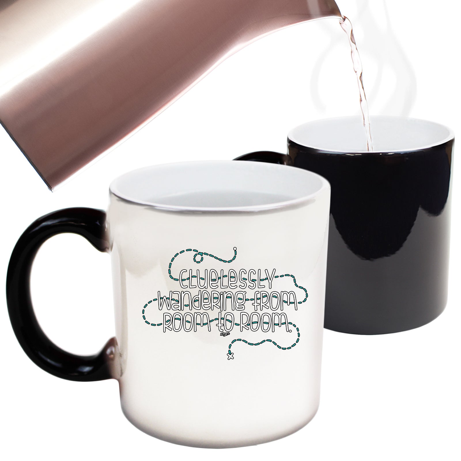 Clulessly Wandering From Room To Room - Funny Colour Changing Mug Cup