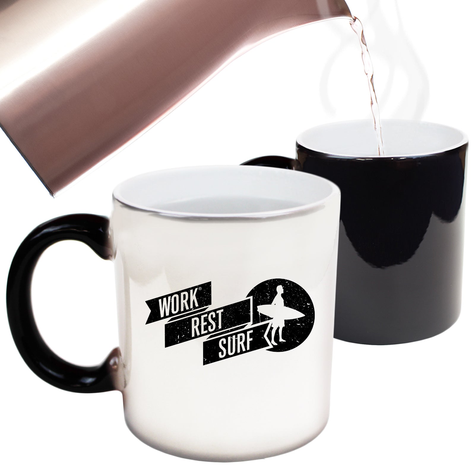 Work Rest Surf - Funny Colour Changing Mug