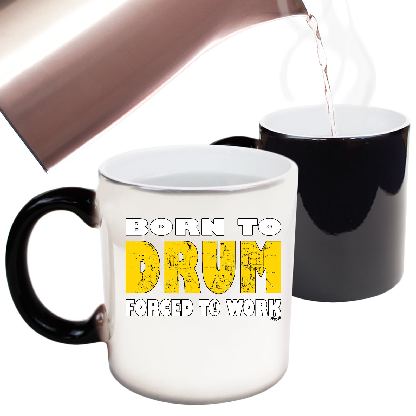 Born To Drum Music Drummer - Funny Colour Changing Mug Cup