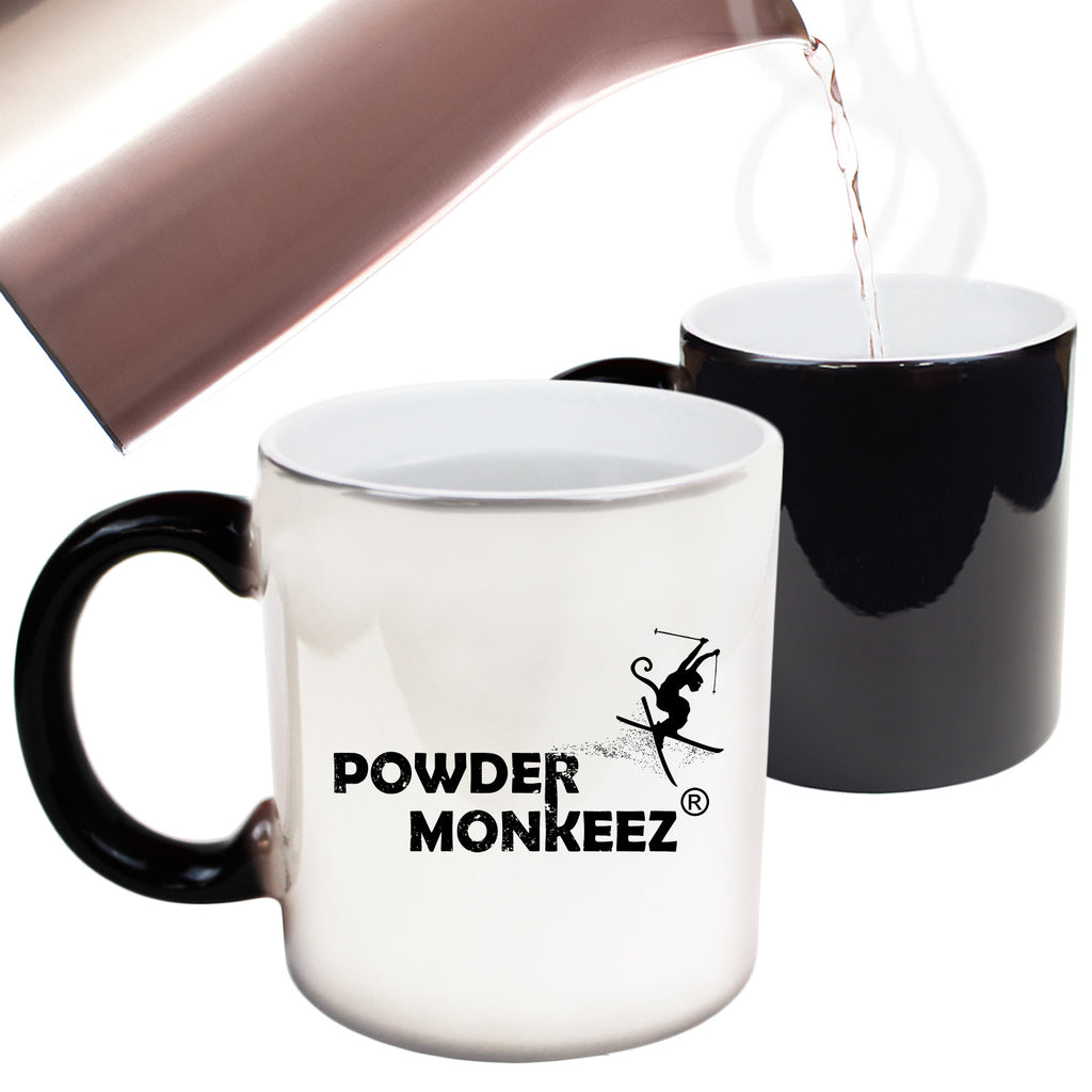 Skiing Snowboarding Powder Monkeez - Funny Colour Changing Mug