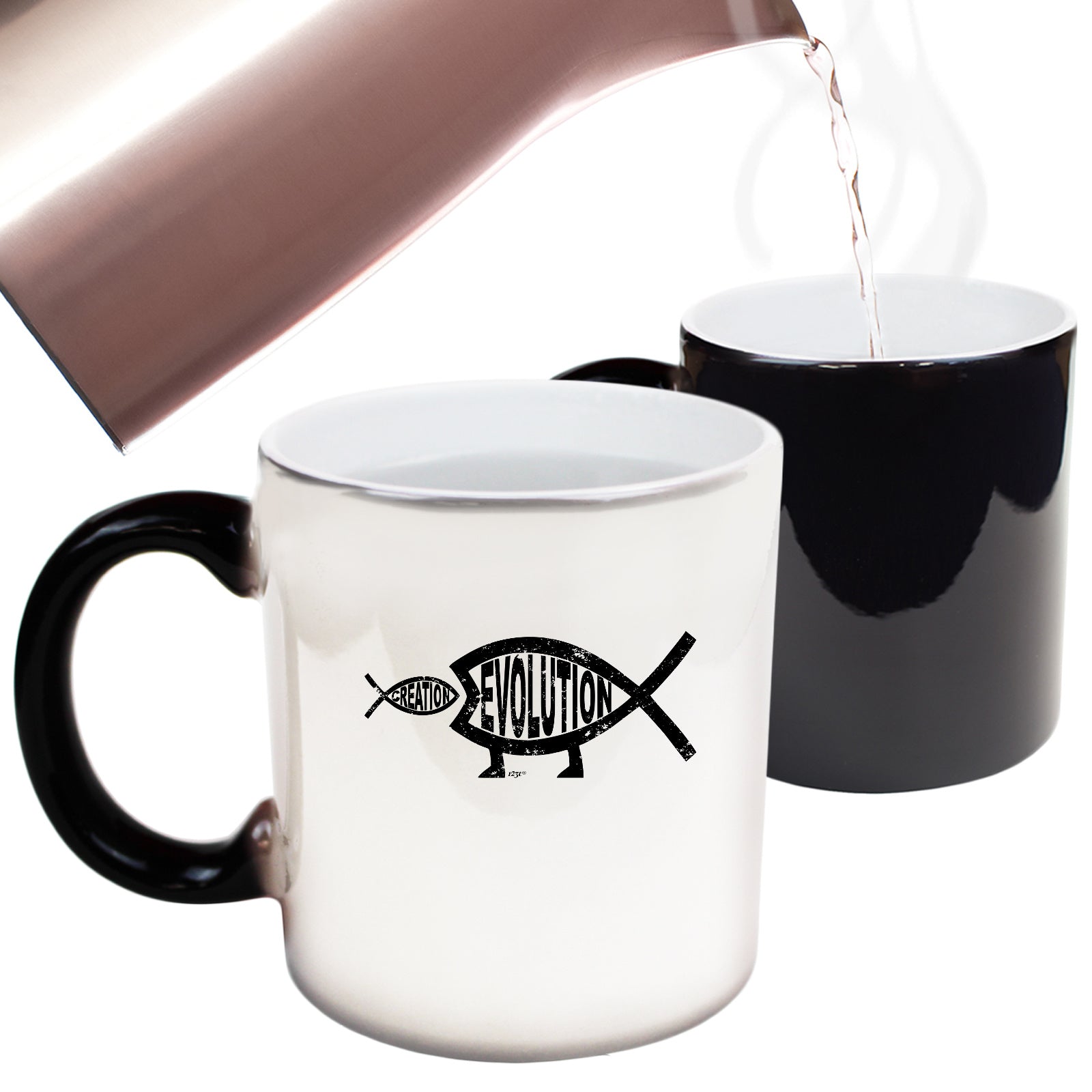 Creation Evolution Fish - Funny Colour Changing Mug